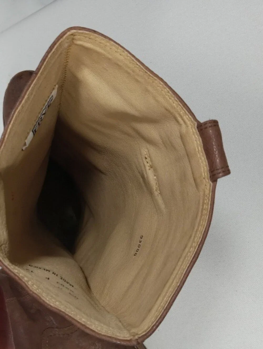 FRYE Celia x Stitch tall riding boots in brown Women's Size 6.5